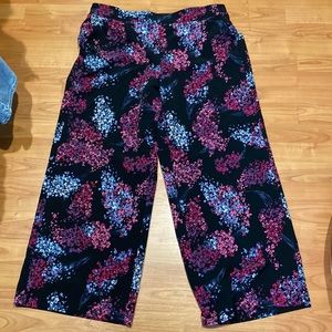 Floral black dress pants
